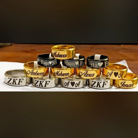 Customized Name Ring Pair